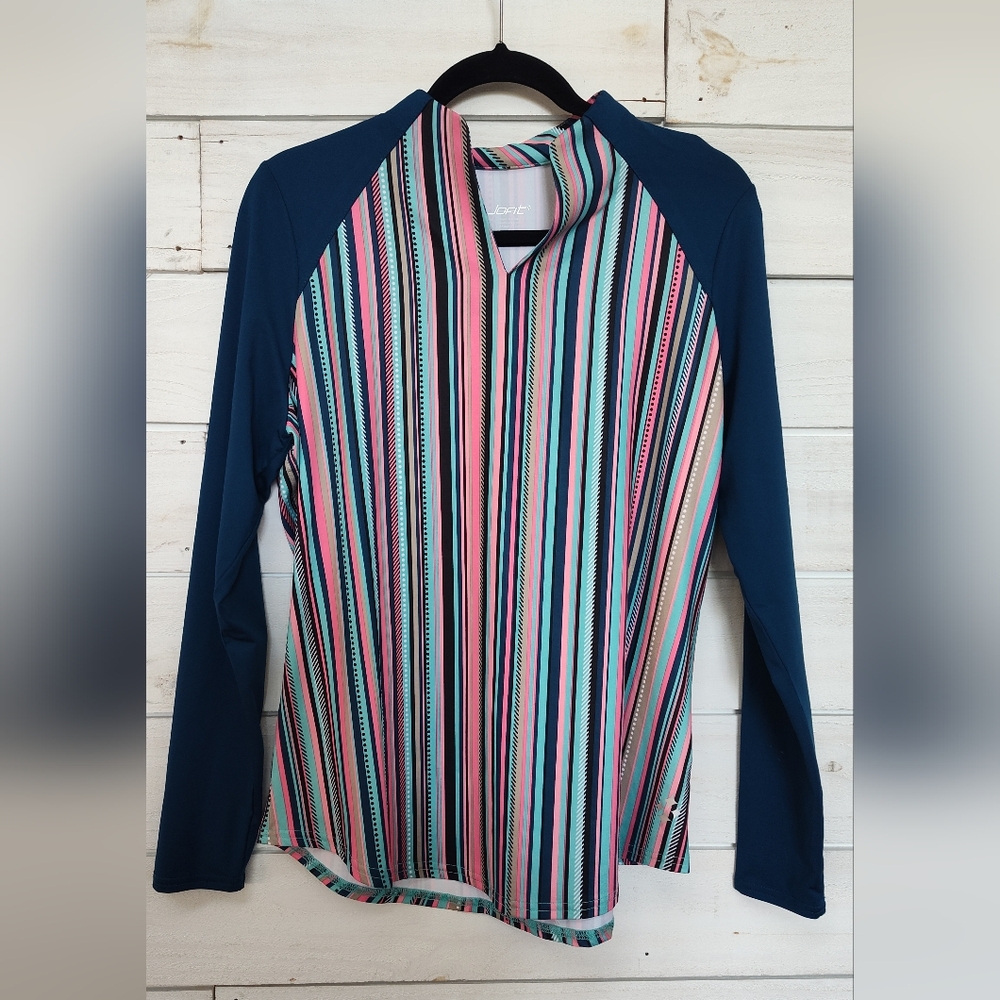 Jofit long sleeve pullover with split mock neck